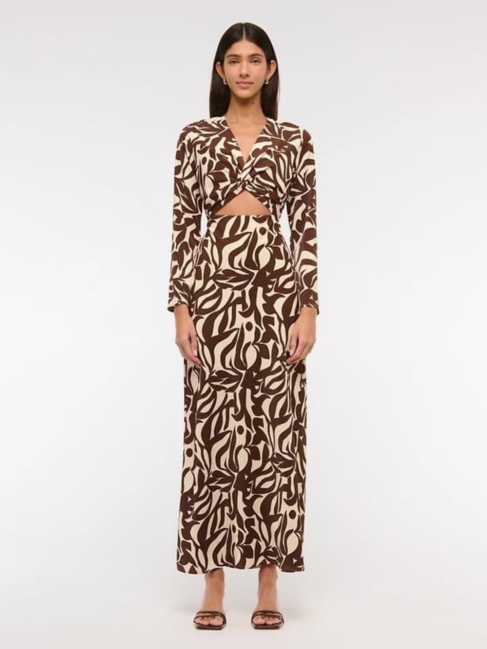 NEW. Abercrombie & Fitch Printed Twist Front Maxi Dress. NWT